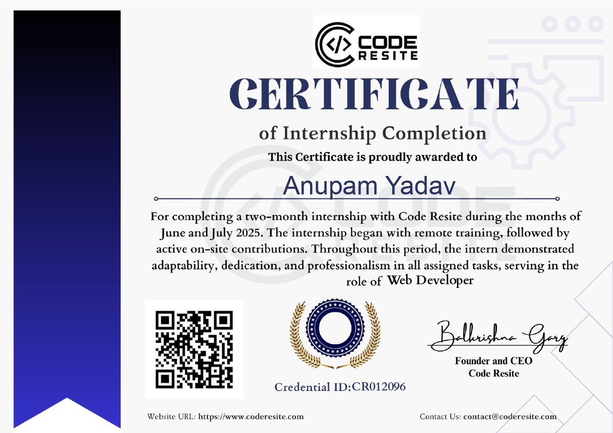 Code Resite Internship